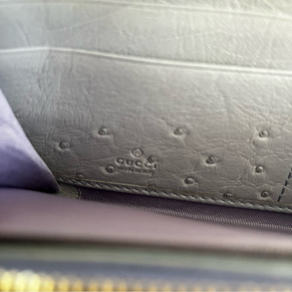 Gucci GG Marmont Ostrich Leather All Around Zippy Wallet W/Dustbag - Picture 4 of 16